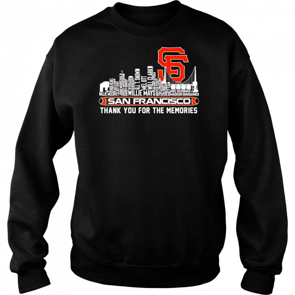 Skyline name San Francisco Giants thank you for the memories shirt Hoodie