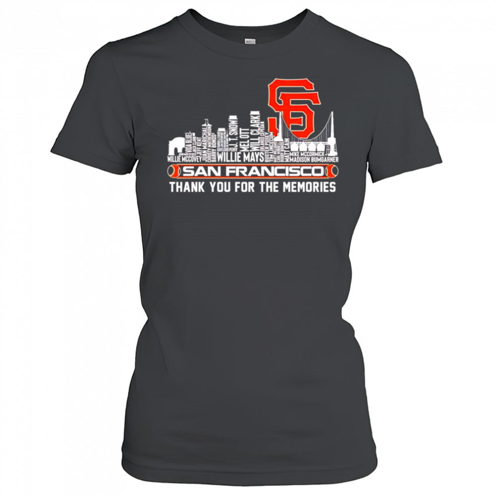 Skyline name San Francisco Giants thank you for the memories shirt Women's T-shirt