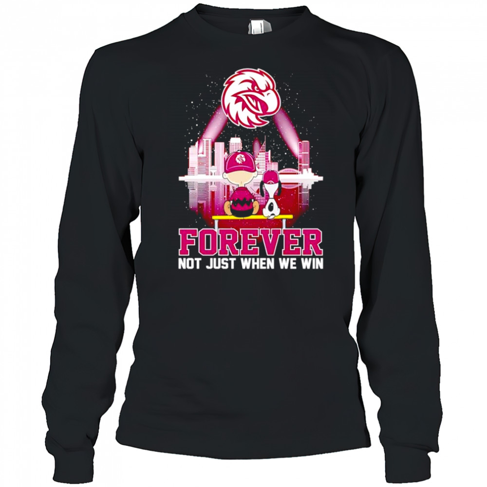 Snoopy and Charlie Manly Warringah Sea Eagles forever not just when we win shirt Long Sleeved