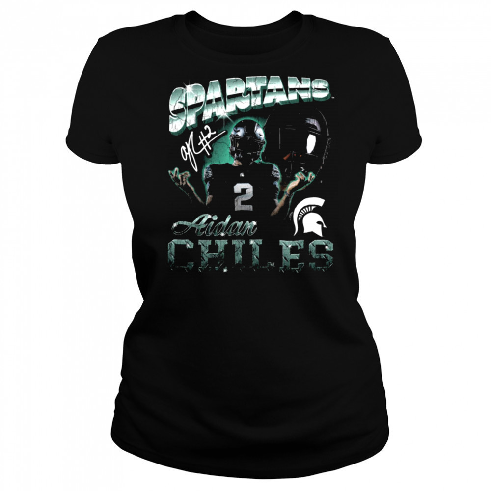 Spartans Aidan Chiles #2 Football Player Graphic T Shirt Women's T-shirt