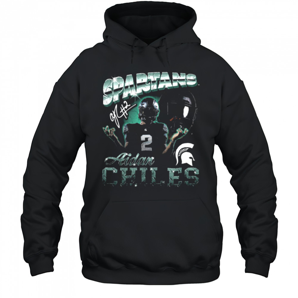 Spartans Aidan Chiles #2 Football Player Graphic T Shirt Hoodie