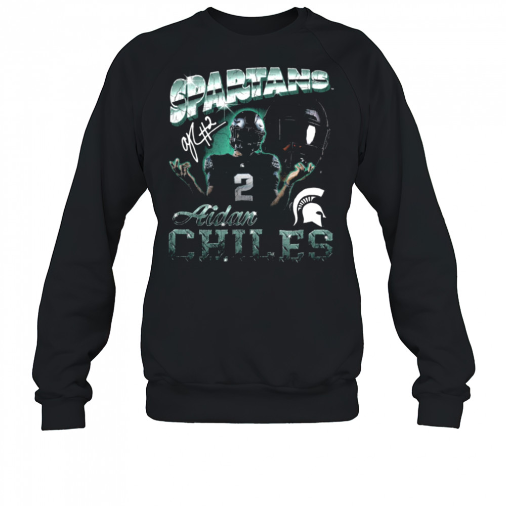 Spartans Aidan Chiles #2 Football Player Graphic T Shirt Sweatshirt