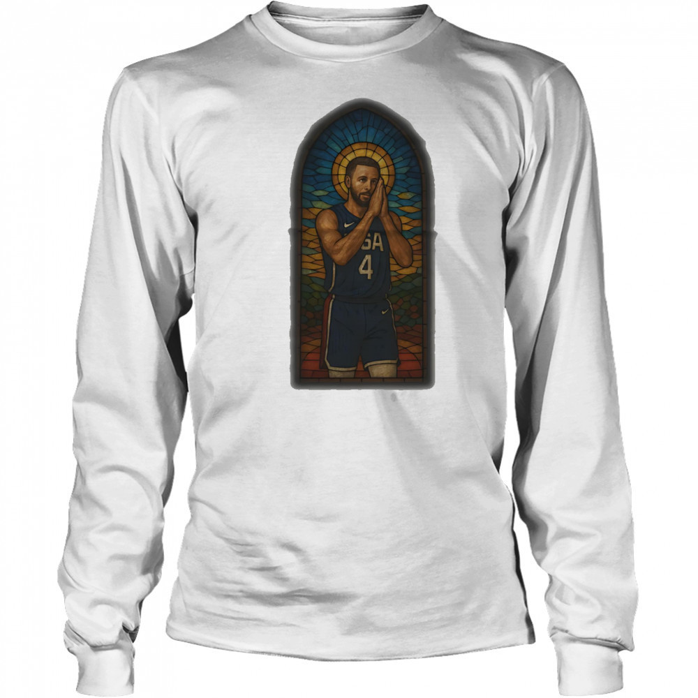 Stained glass Stephen Curry shirt Long Sleeved