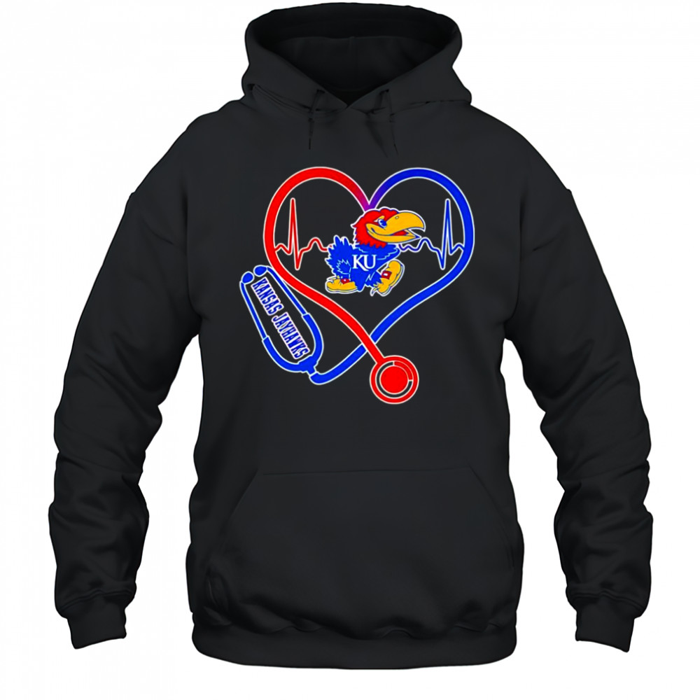 Stethoscope heart Kansas Jayhawks shirt Hoodie