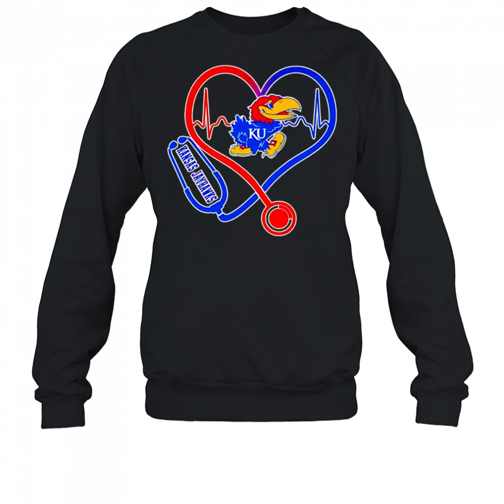 Stethoscope heart Kansas Jayhawks shirt Sweatshirt