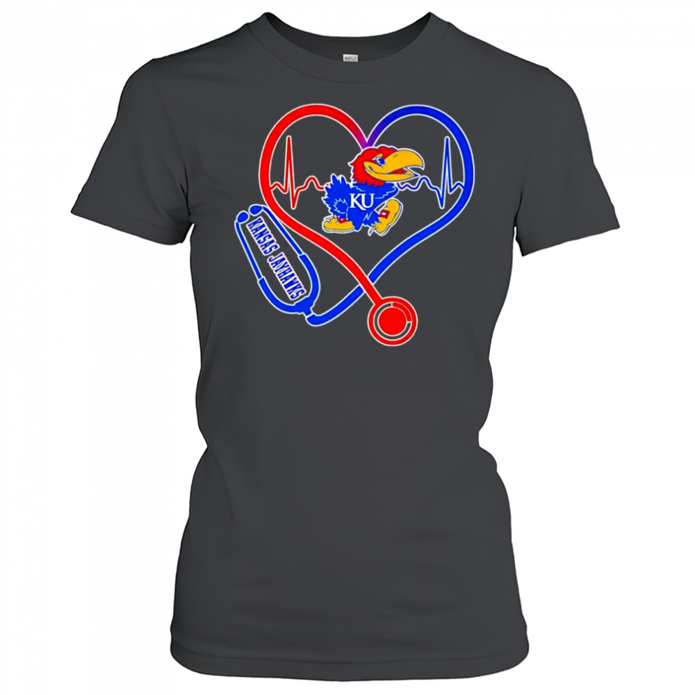 Stethoscope heart Kansas Jayhawks shirt Women's T-shirt