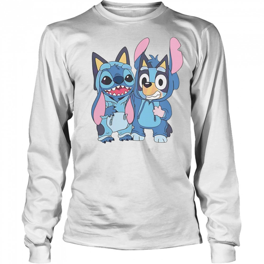 Stitch And Bluey Bluey Costume T-Shirt Long Sleeved