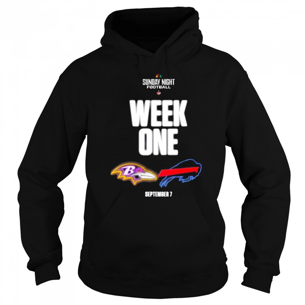 Sunday Night Football NFL Week 1 Baltimore Ravens vs Buffalo Bills Sept 7 2025 t-shirt Sweatshirt