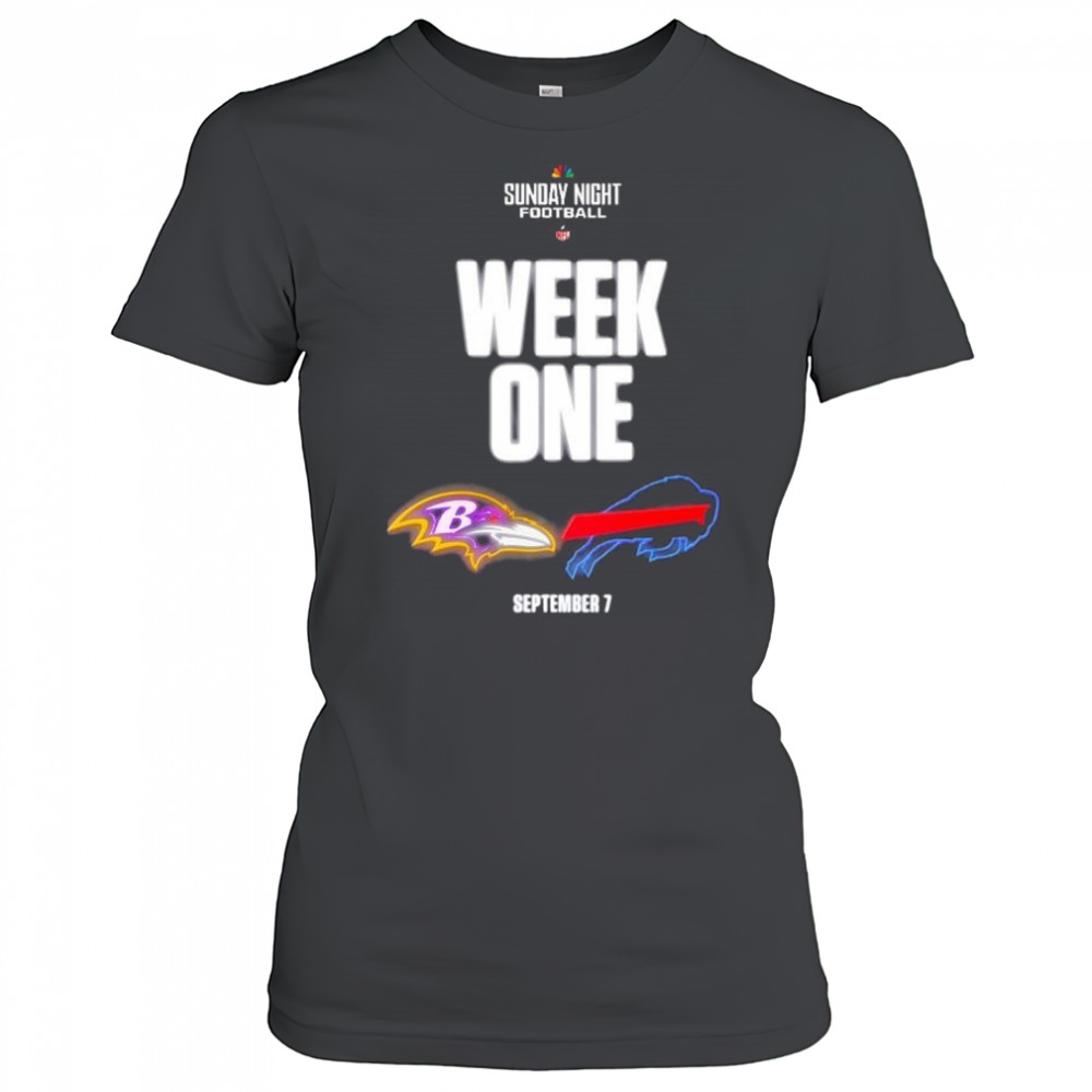 Sunday Night Football NFL Week 1 Baltimore Ravens vs Buffalo Bills Sept 7 2025 t-shirt Women's T-shirt