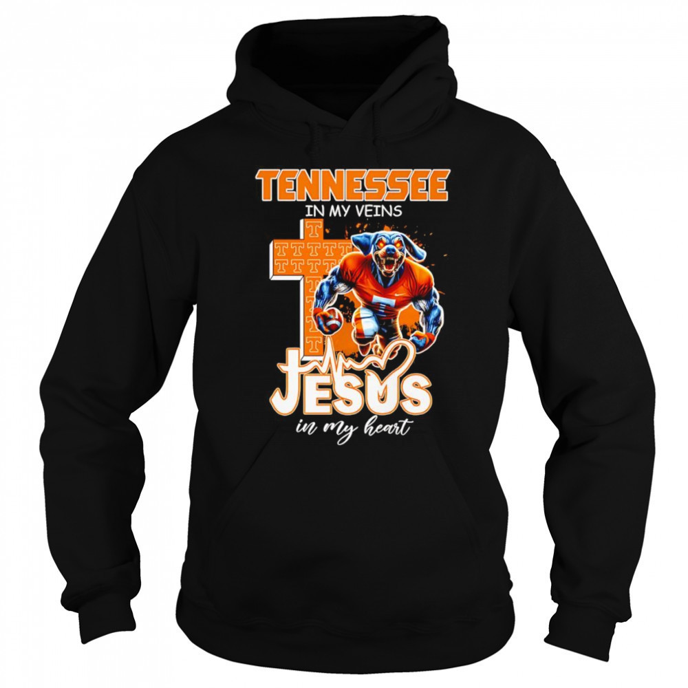 Tennessee in my veins Jesus in my heart mascot shirt Sweatshirt