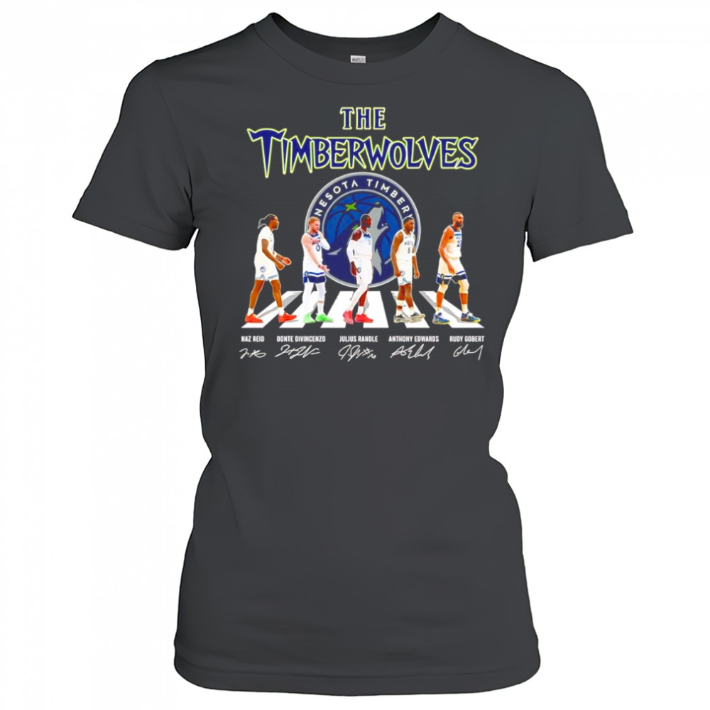 The Timberwolves Abbey Road Naz Reid Donte Divincenzo Julius Randle signature shirt Women's T-shirt