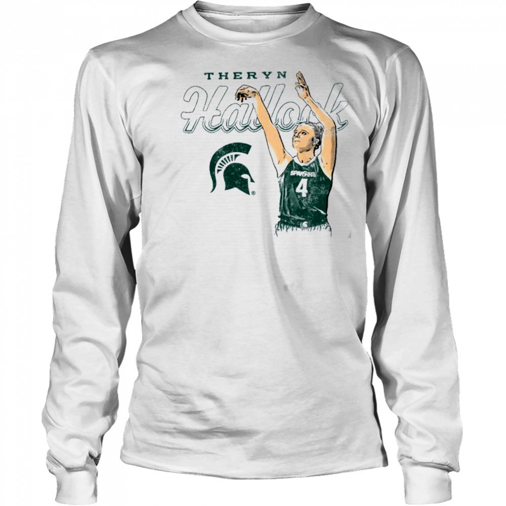 Theryn Hallock Michigan State Spartans Basketball T Shirt Long Sleeved
