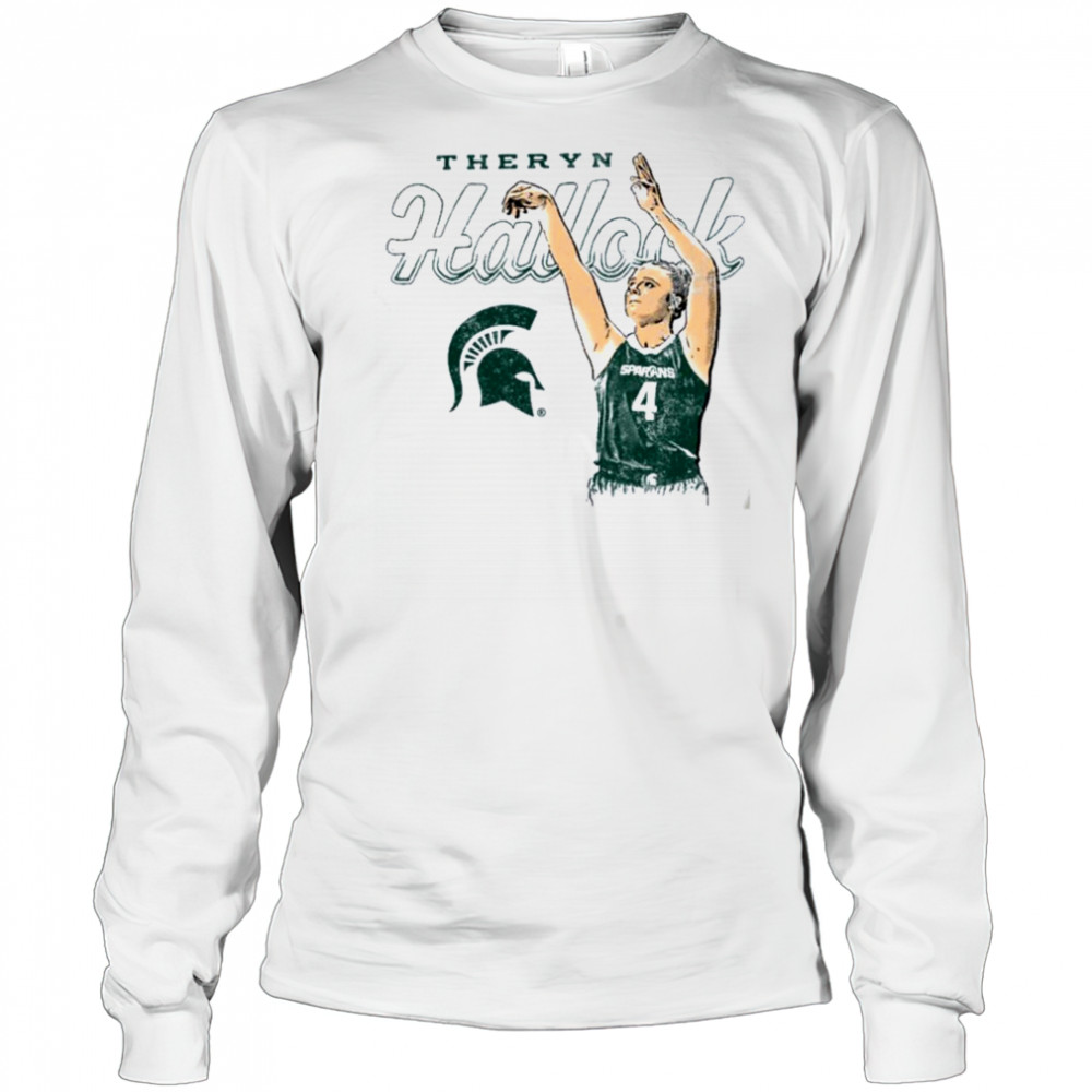 Theryn Hallock Michigan State Spartans Basketball T Shirt Long Sleeved