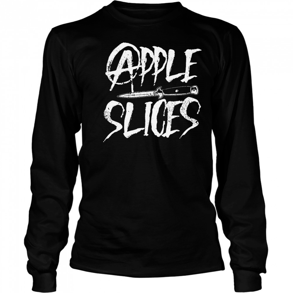 Apple Slices Knife Metal T-shirt Long Sleeved
