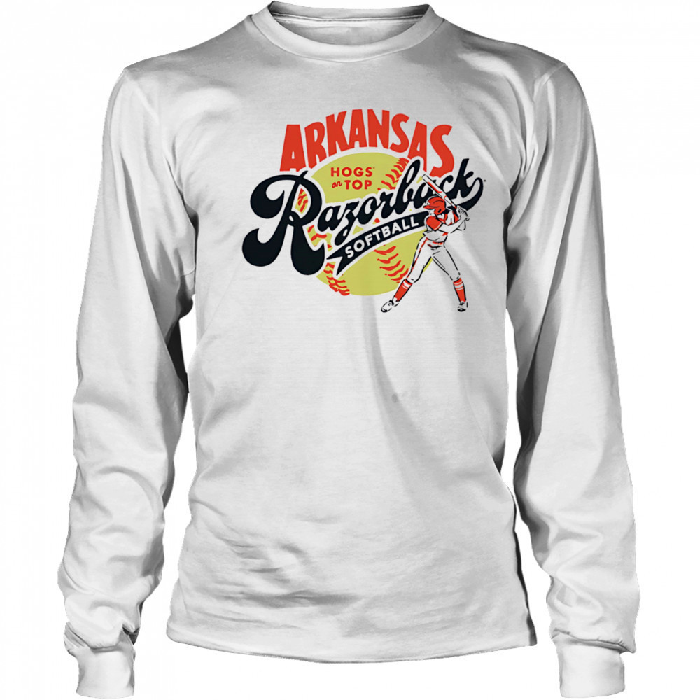 Arkansas Razorbacks Softball Hogs on top shirt Long Sleeved