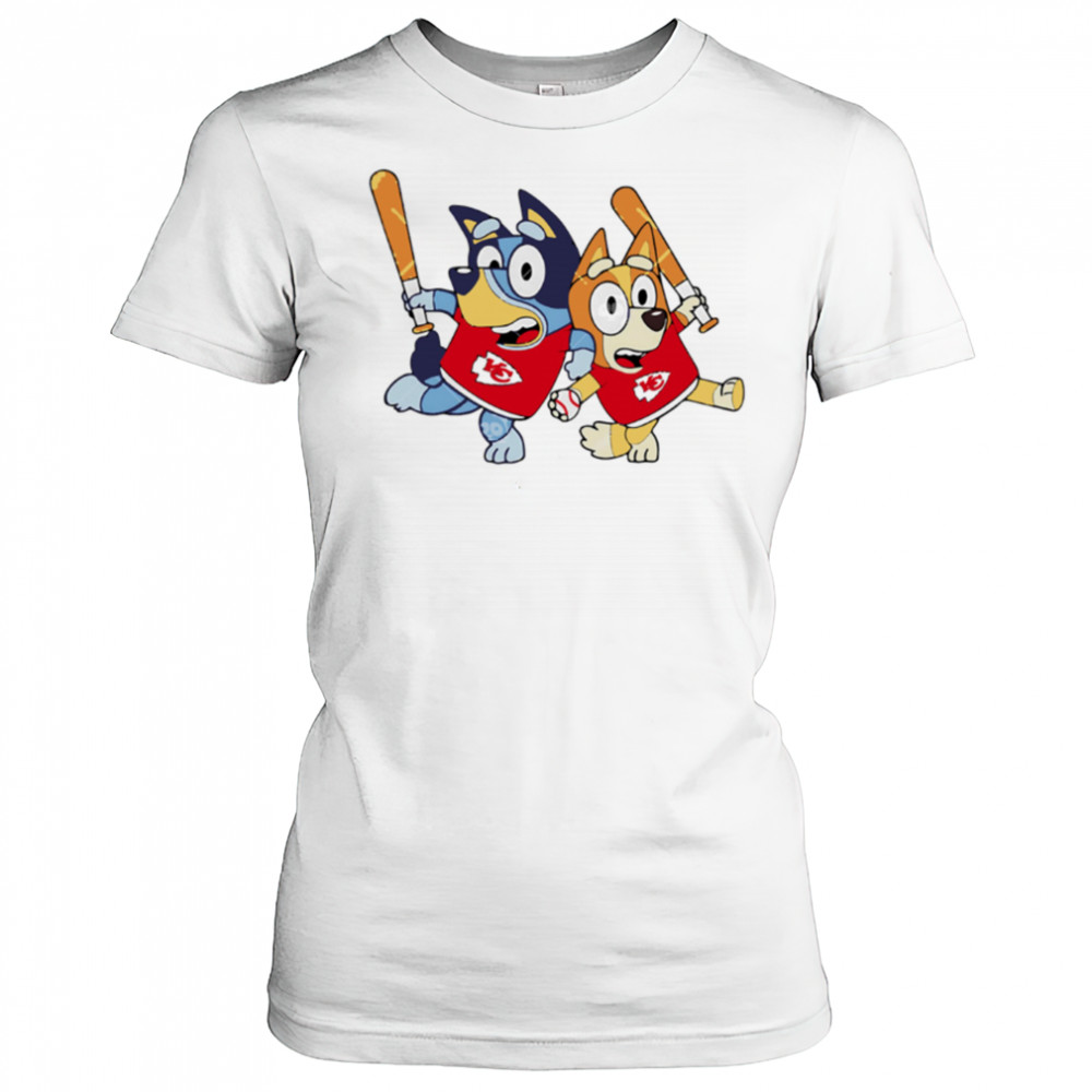 Bluey Kansas City Chiefs Bluey Family Baseball shirt Women's T-shirt