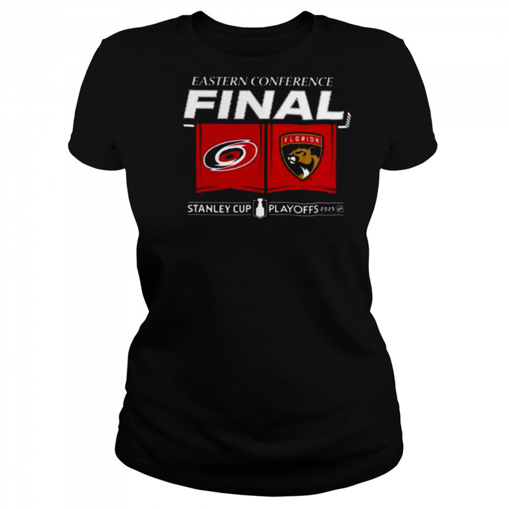 Carolina Hurricanes Vs Florida Panthers Matchup 2025 Eastern Conference Finals NHL Stanley Cup Playoffs 2025 T Shirt Women's T-shirt