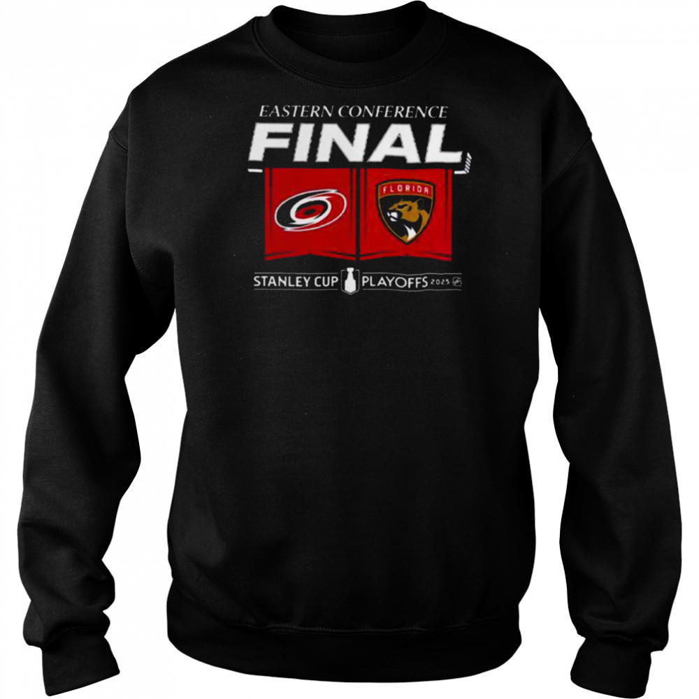 Carolina Hurricanes Vs Florida Panthers Matchup 2025 Eastern Conference Finals NHL Stanley Cup Playoffs 2025 T Shirt Hoodie