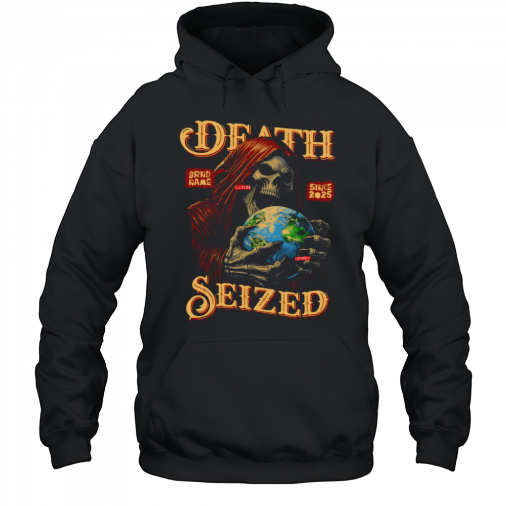 DEATH SEIZED Graphic ELEVENX 2025 Grim Reaper Globe T-shirt Hoodie