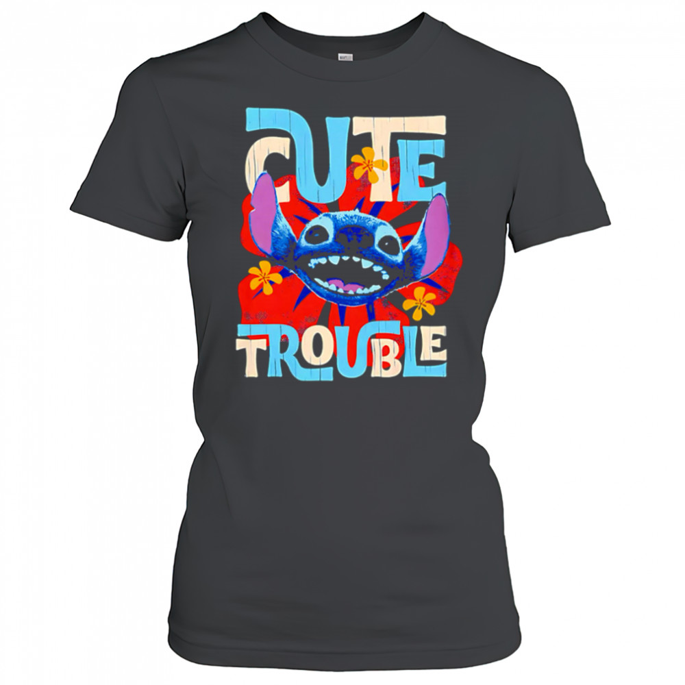 Disney Lilo Stitch Movie Live Action Stitch Cute Trouble shirt Women's T-shirt