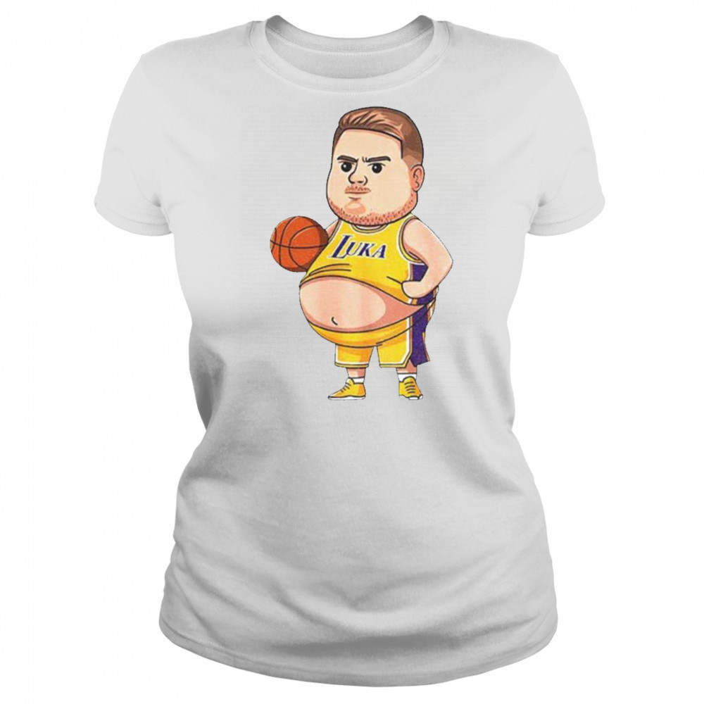 Fat Luka Doncic Los Angeles Lakers NBA Basketball Funny shirt Women's T-shirt