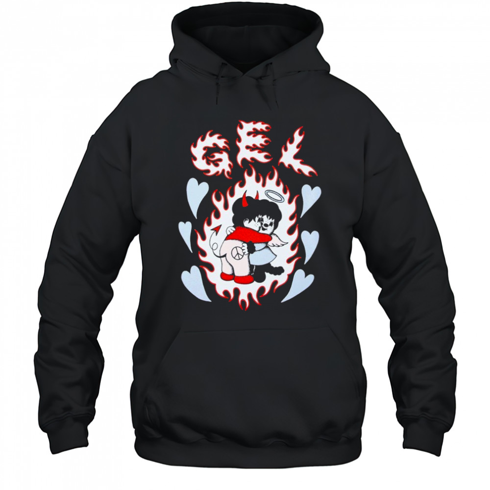 Gel Monchichi Heart Flames T-shirt Hoodie
