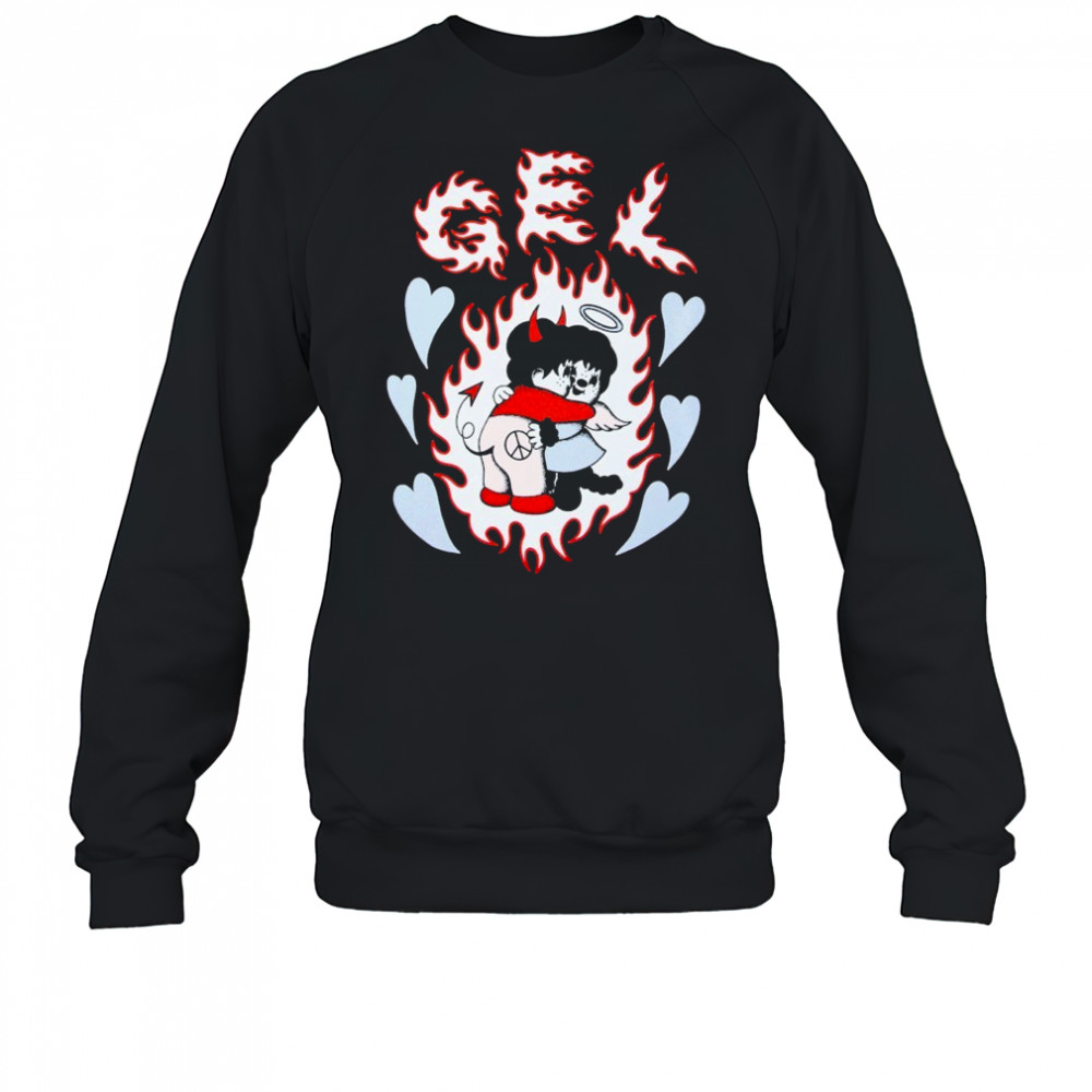 Gel Monchichi Heart Flames T-shirt Sweatshirt