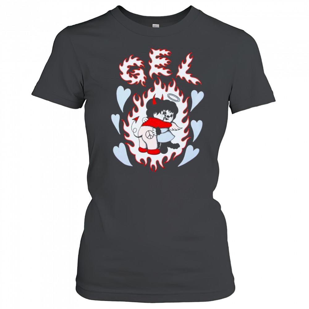 Gel Monchichi Heart Flames T-shirt Women's T-shirt