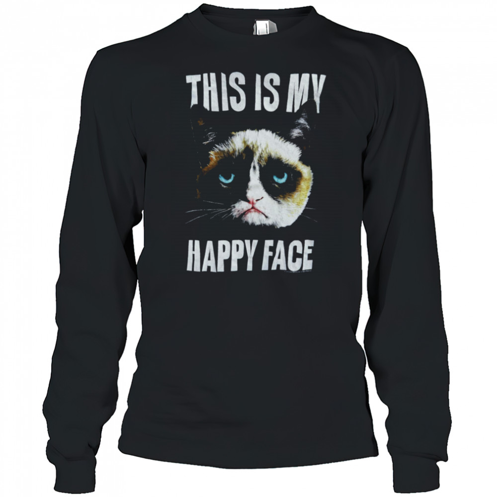 Grumpy Cat This is My Happy Face T Shirt Long Sleeved