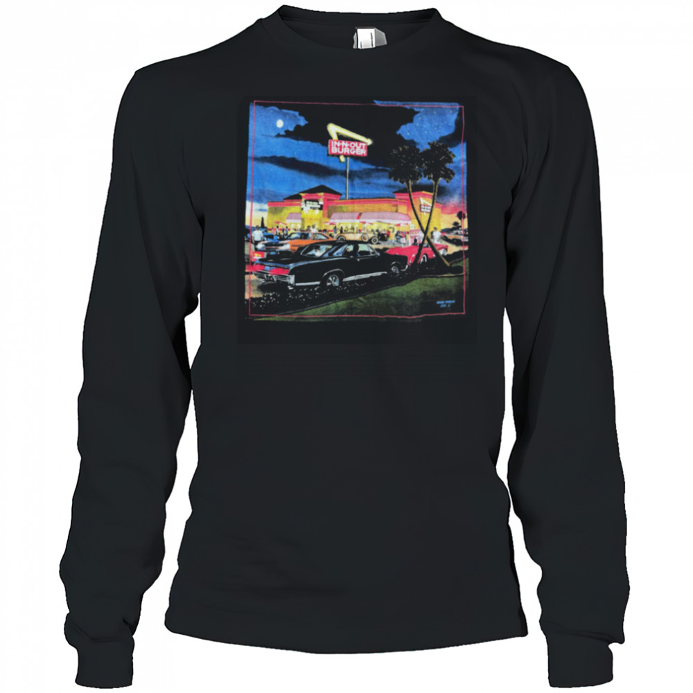 In N Out Burger Vintage Graphic with Classic Cars T Shirt Long Sleeved