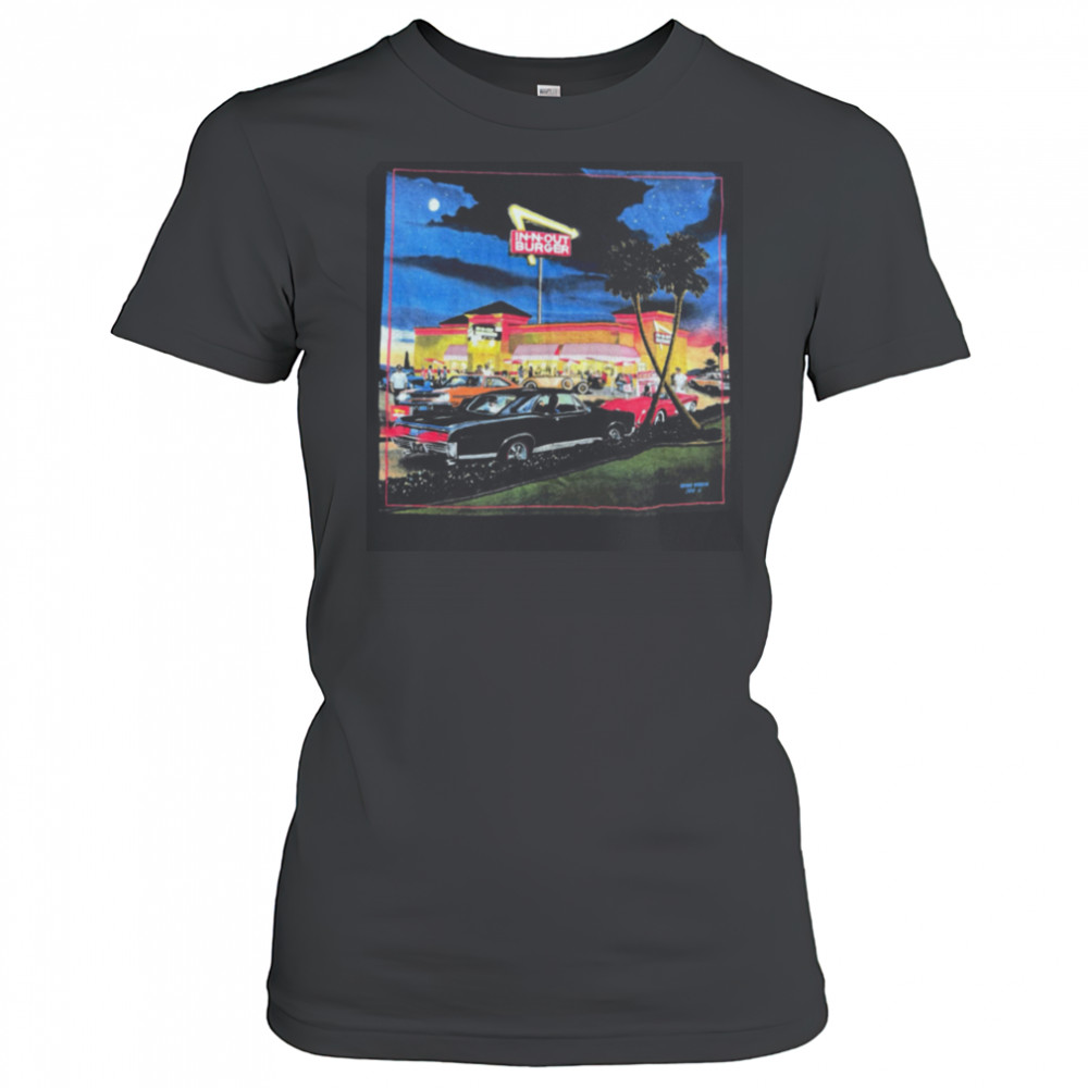 In N Out Burger Vintage Graphic with Classic Cars T Shirt Women's T-shirt