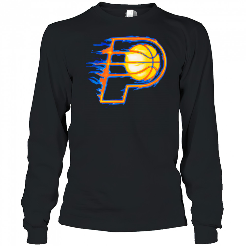 Indiana Pacers Chrome Flame logo 2025 shirt Long Sleeved