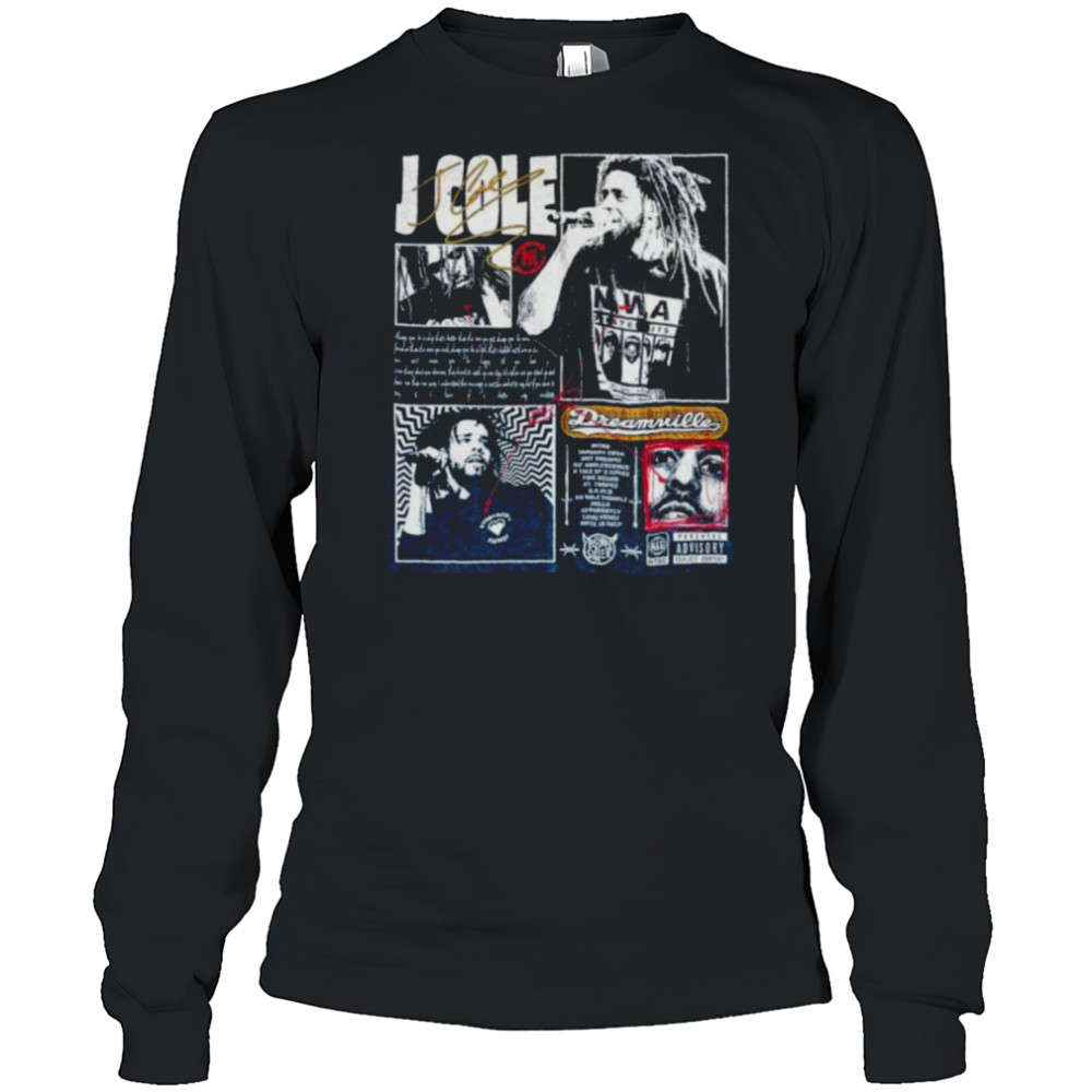 J Cole Faded Washed Hip Hop T Shirt Long Sleeved
