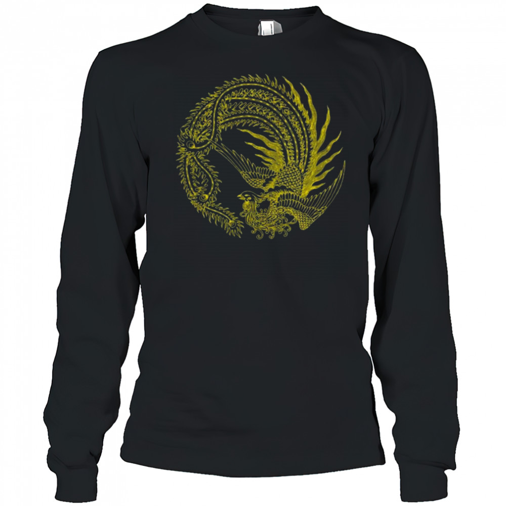 JTxPM 2 Peacock Long Sleeve Cotton Black Shirt Long Sleeved
