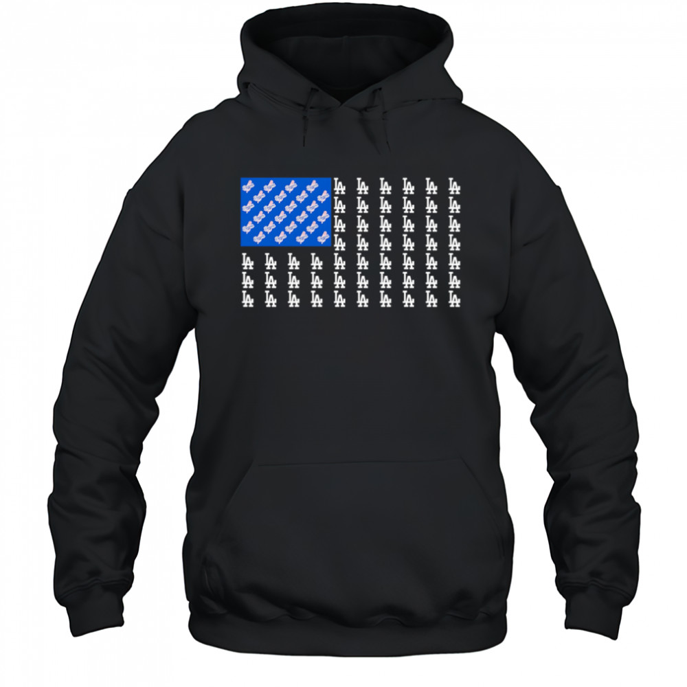 Logo Los Angeles Dodgers American Flag shirt Hoodie