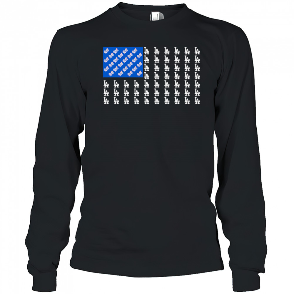 Logo Los Angeles Dodgers American Flag shirt Long Sleeved