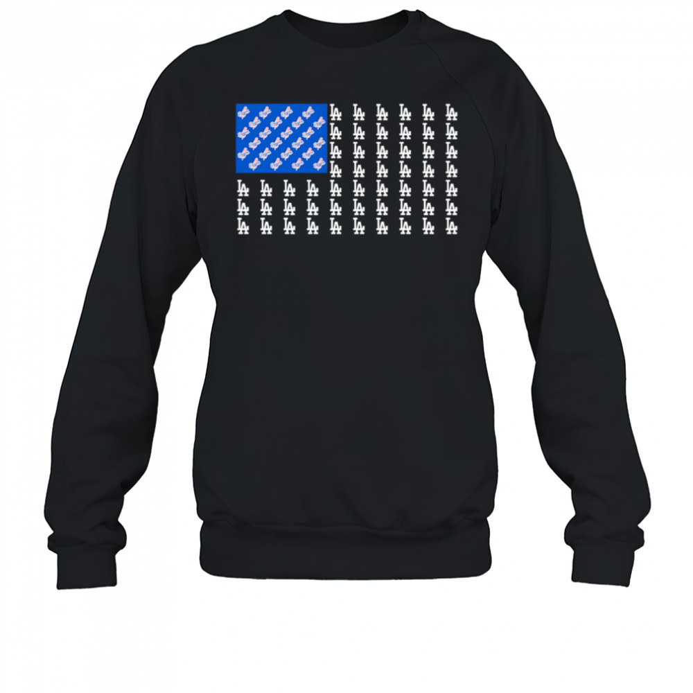 Logo Los Angeles Dodgers American Flag shirt Sweatshirt