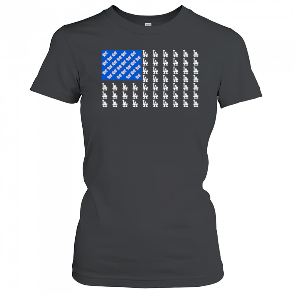 Logo Los Angeles Dodgers American Flag shirt Women's T-shirt