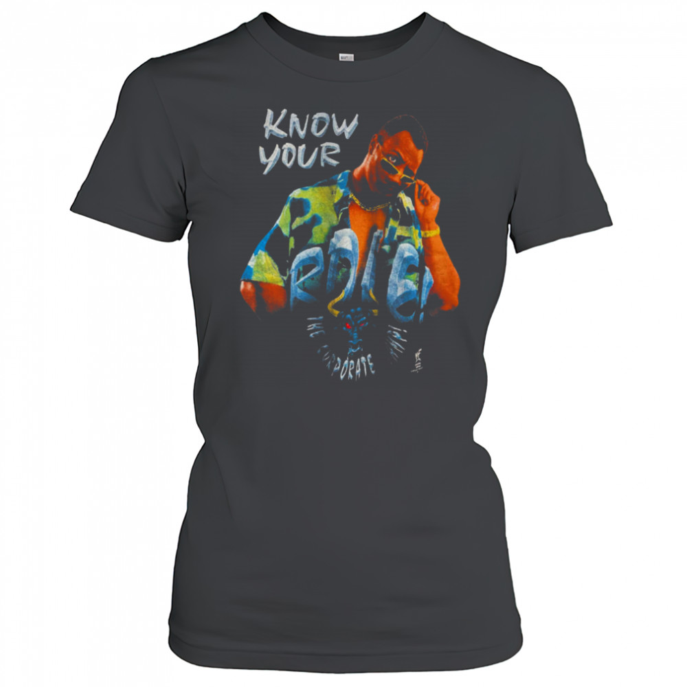 Men’s Black The Rock Know Your Role Corporate Champ 1998 WWF Wrestling T Shirt Women's T-shirt