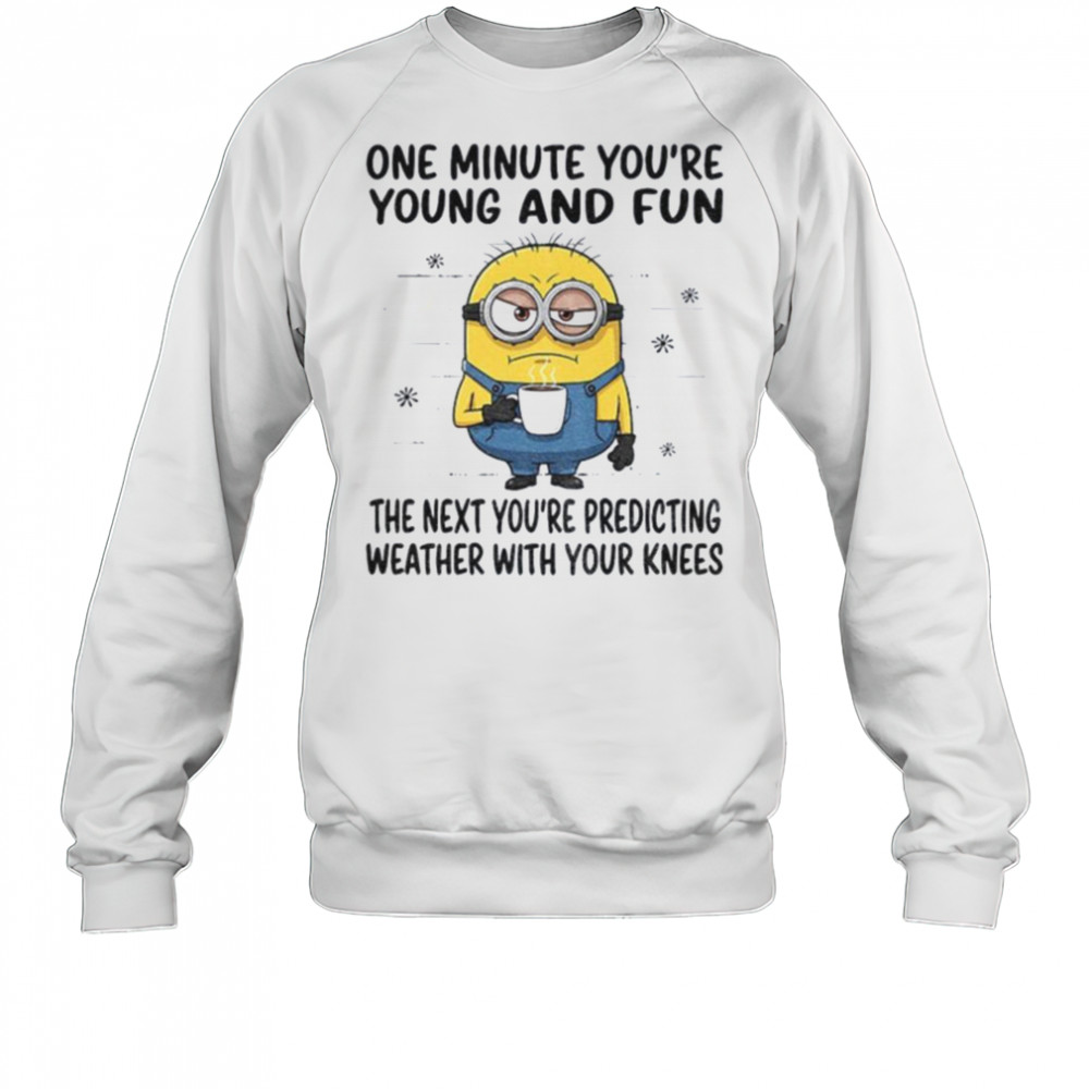 MInion one minute you’re young and fun the next you’re predicting weather shirt Sweatshirt