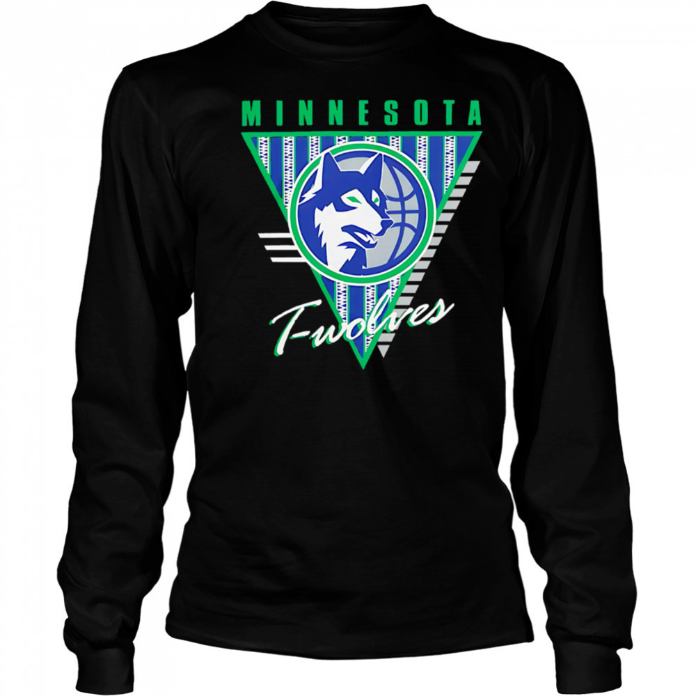 Minnesota Timberwolves Mitchell & Ness Worldwide Collection Tri-Logo shirt Long Sleeved