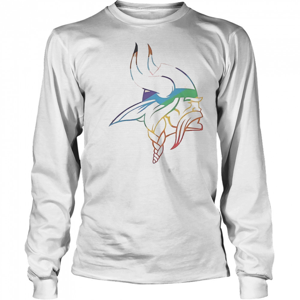 Minnesota Vikings Logo Pride T-Shirt Long Sleeved