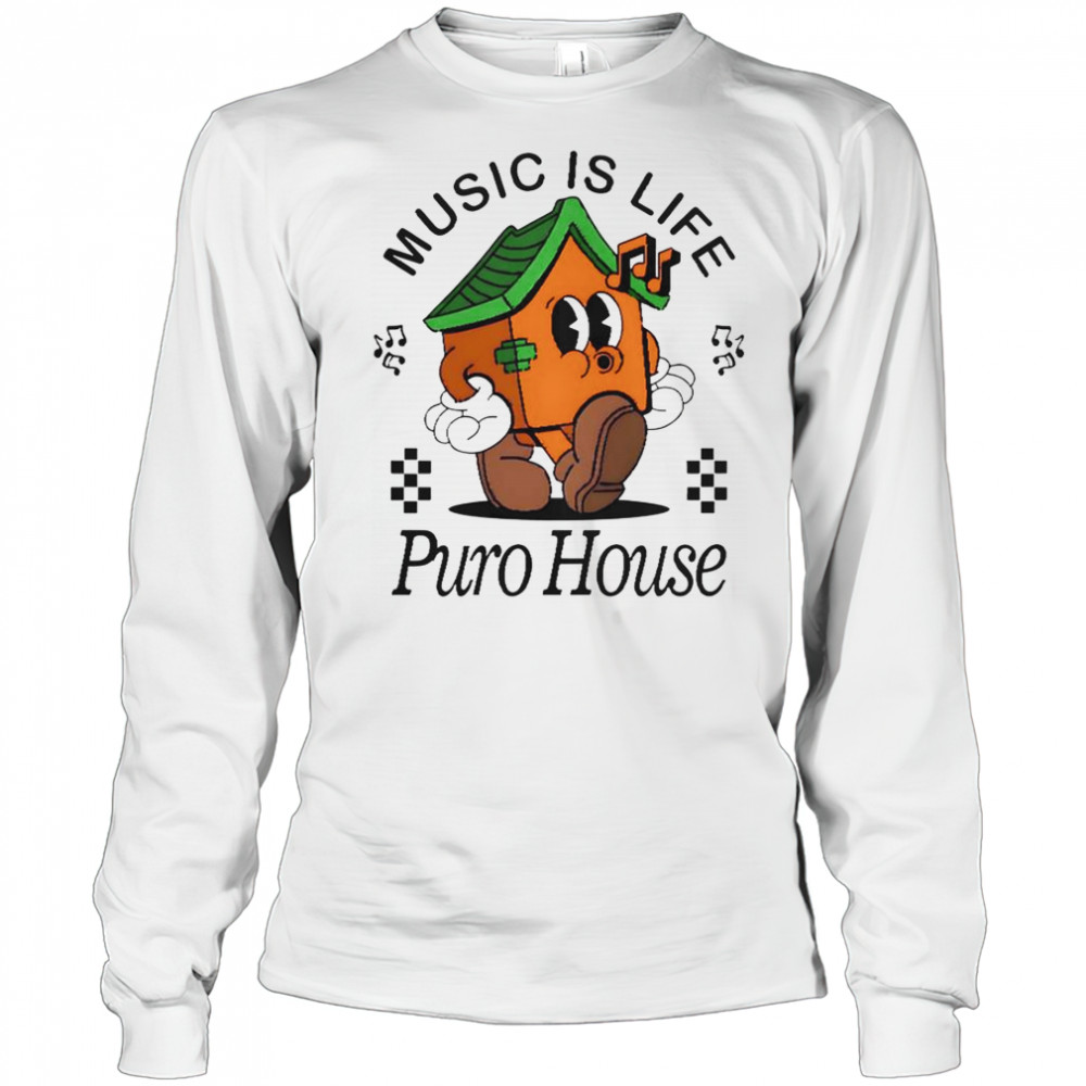 Music Is Life Puro House Cream T-Shirt Long Sleeved