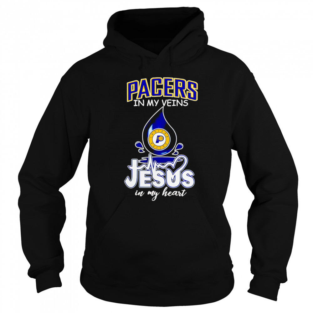 NBA Indiana Pacers In My Veins Jesus In My Heart 2025 shirt Sweatshirt