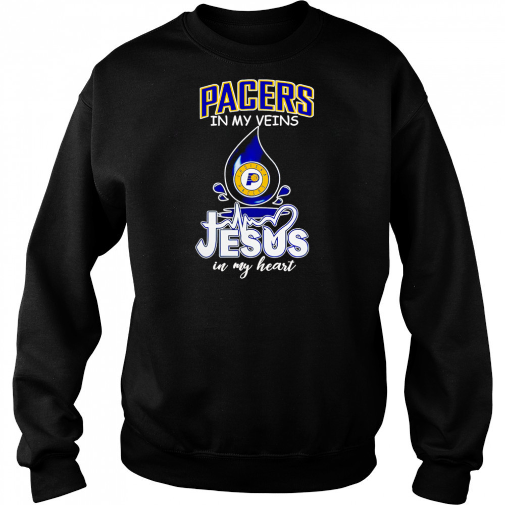NBA Indiana Pacers In My Veins Jesus In My Heart 2025 shirt Hoodie