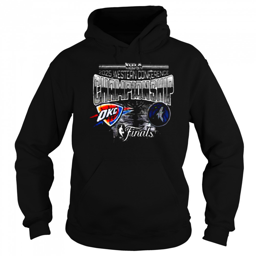 Oklahoma City Thunder Vs Minnesota Timberwolves Matchup NBA 2025 Western Conference Finals Black T Shirt Sweatshirt