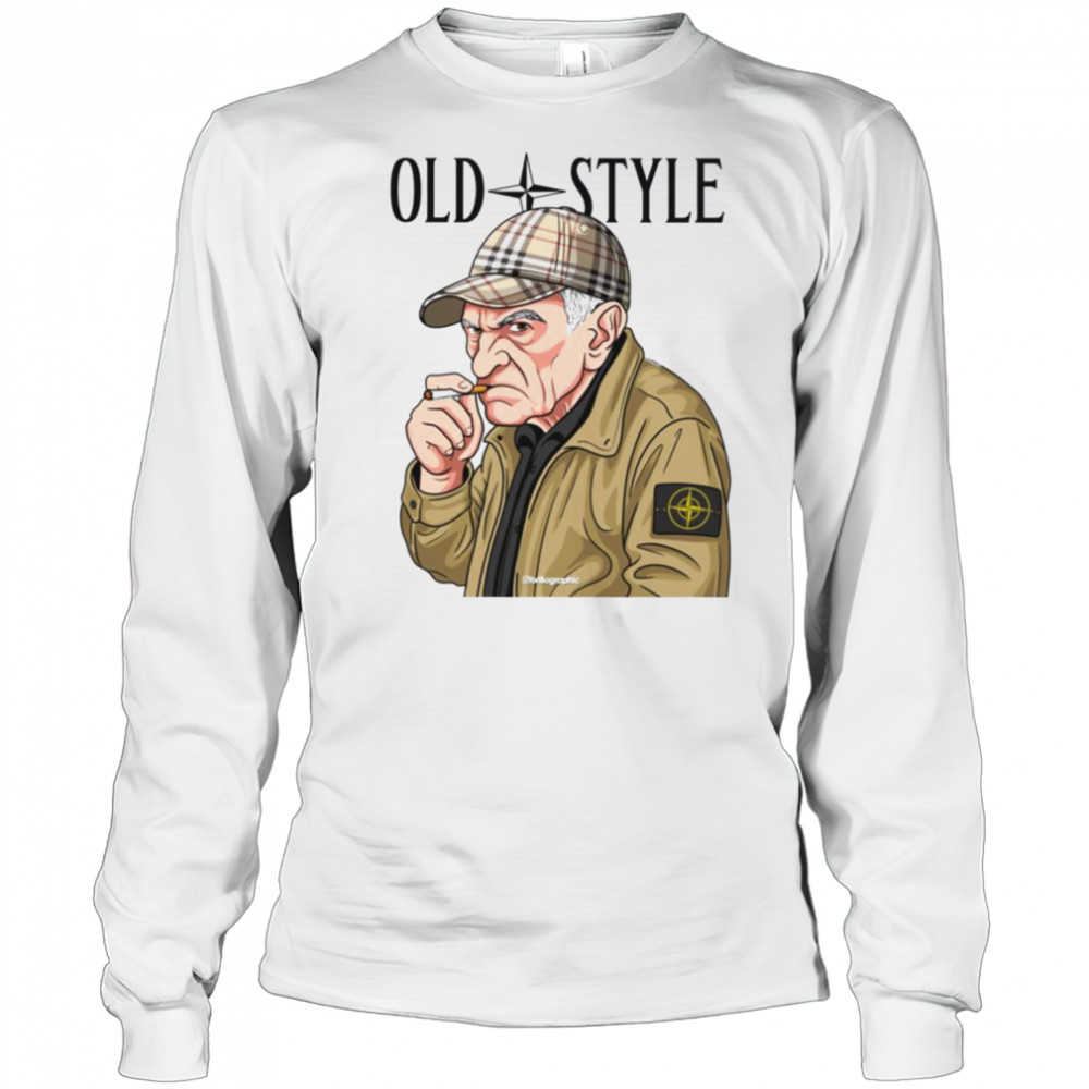 Old Style Man with Cap Graphic T Shirt Long Sleeved