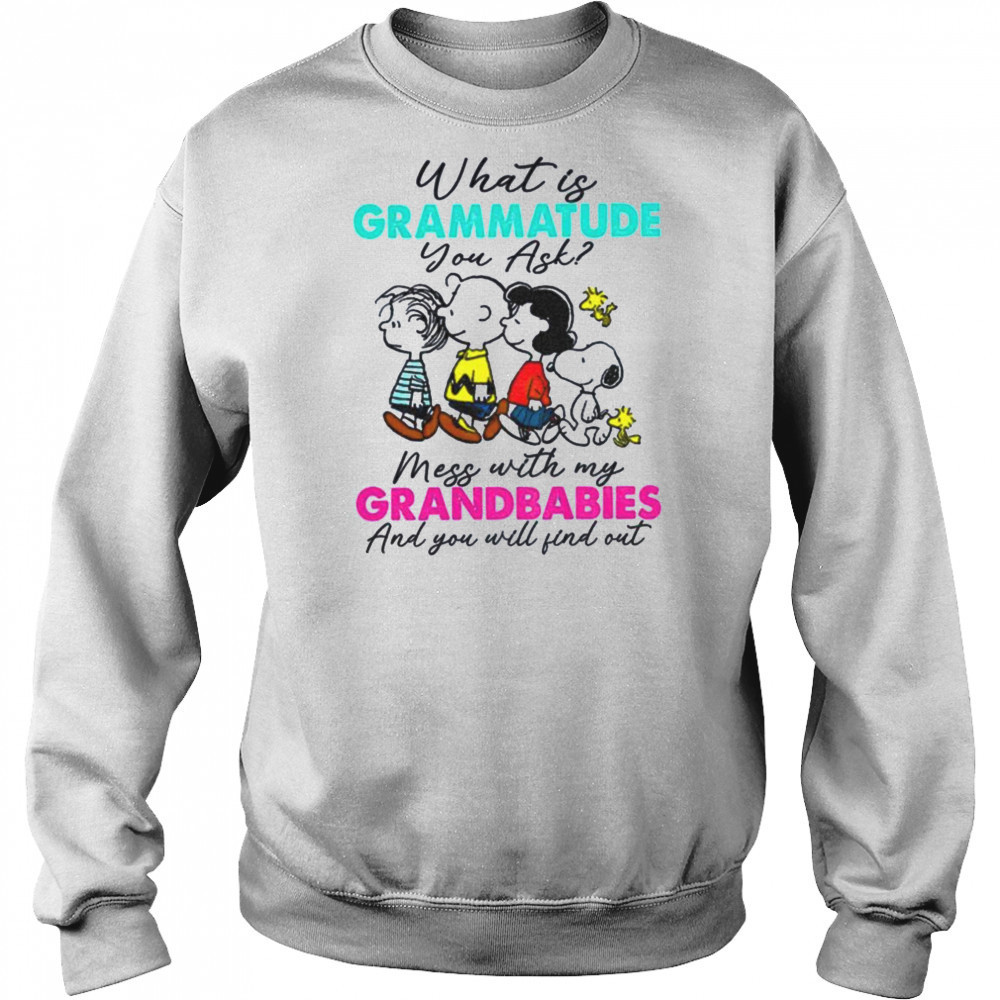 Peanuts characters what is grammatude you ask mess with my grandbabies shirt Hoodie