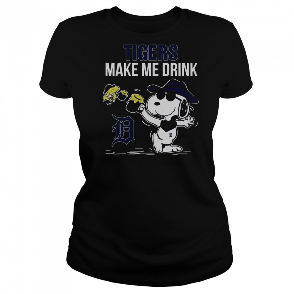Snoopy And Woodstock Detroit Tigers Make Me Drink T-Shirt Women's T-shirt