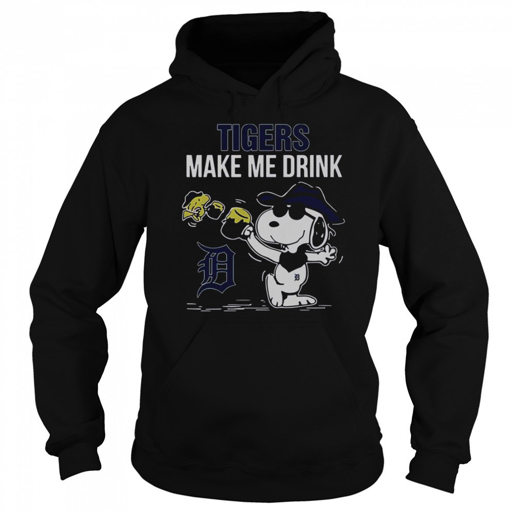 Snoopy And Woodstock Detroit Tigers Make Me Drink T-Shirt Sweatshirt